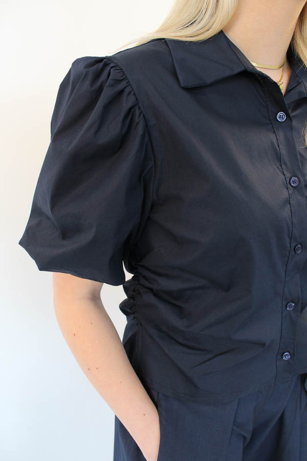 Blouse pofmouw navy | Annelieke - Afbeelding 2