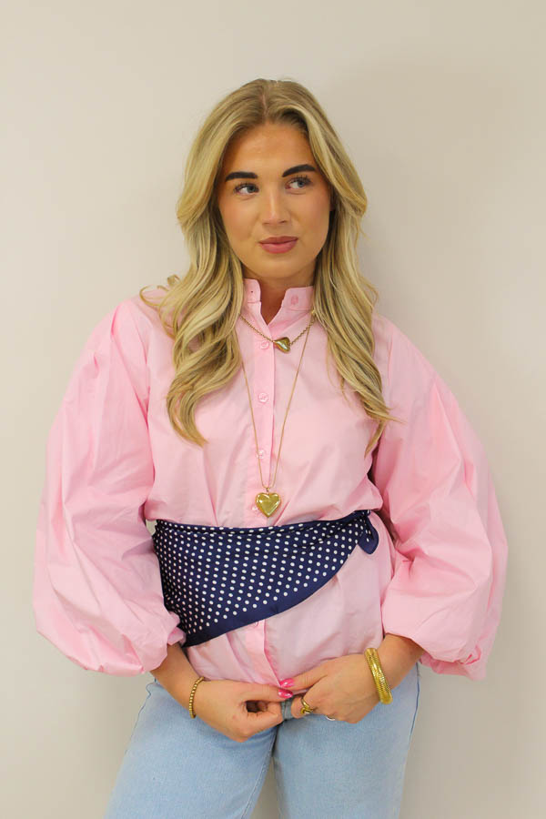 Blouse pofmouw roze | Macy