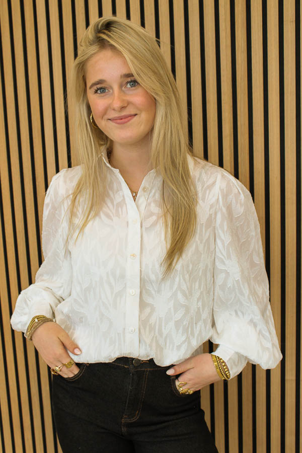 Blouse pofmouw wit | Amy 