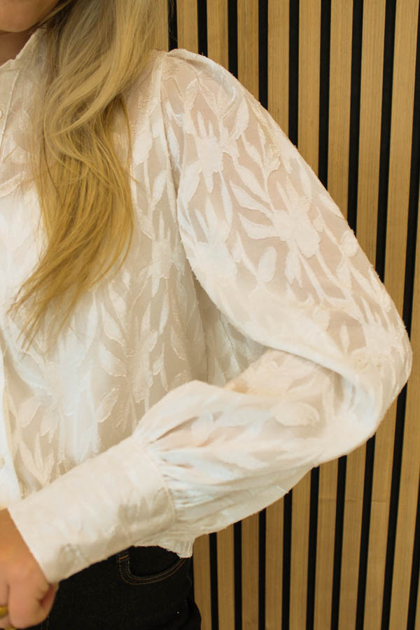 Blouse pofmouw wit | Amy  - Afbeelding 2