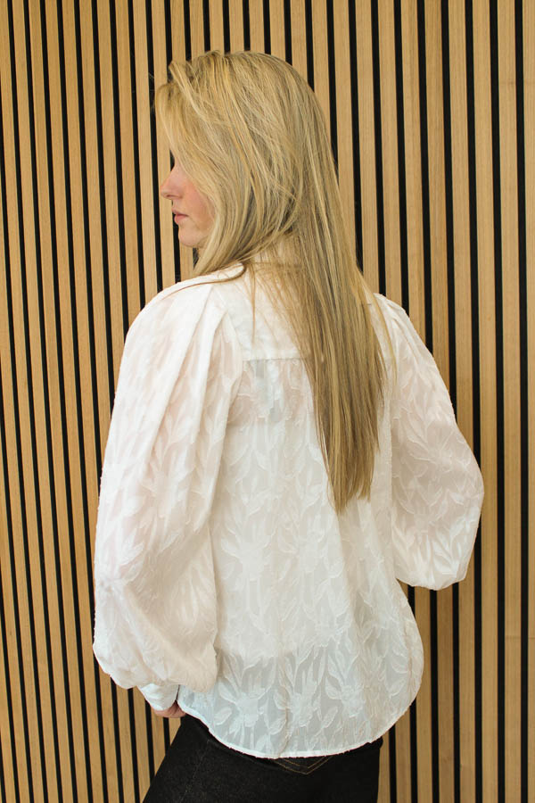 Blouse pofmouw wit | Amy  - Afbeelding 3