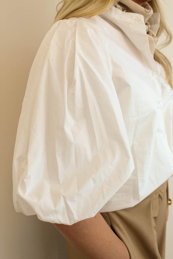 Blouse pofmouw wit | Poppy - Afbeelding 4