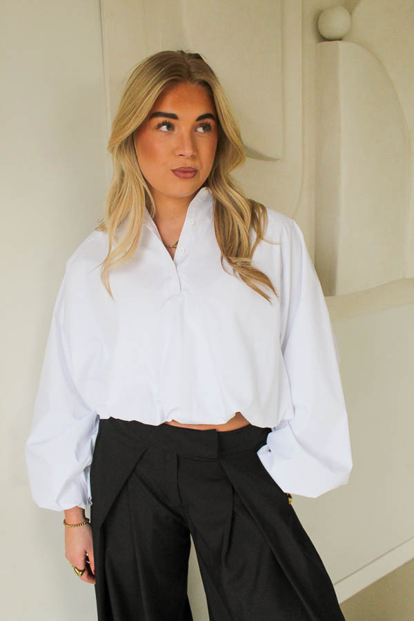 Blouse pofmouwen wit | Kacy