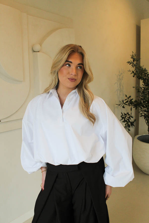 Blouse pofmouwen wit | Kacy - Afbeelding 2