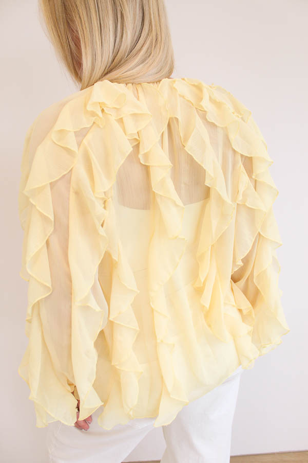Blouse ruffels geel | Margriet - Afbeelding 2