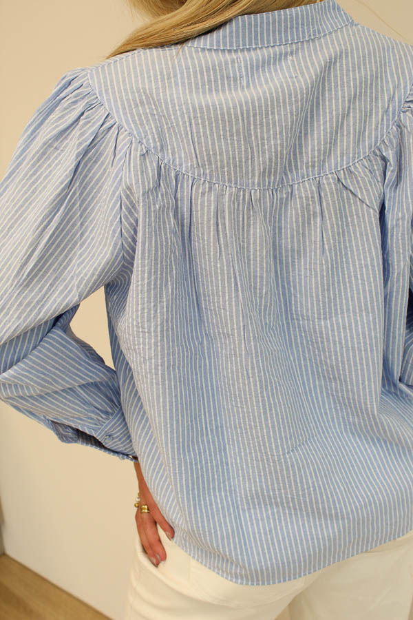 Blouse strepen blauw | Bella - Afbeelding 3