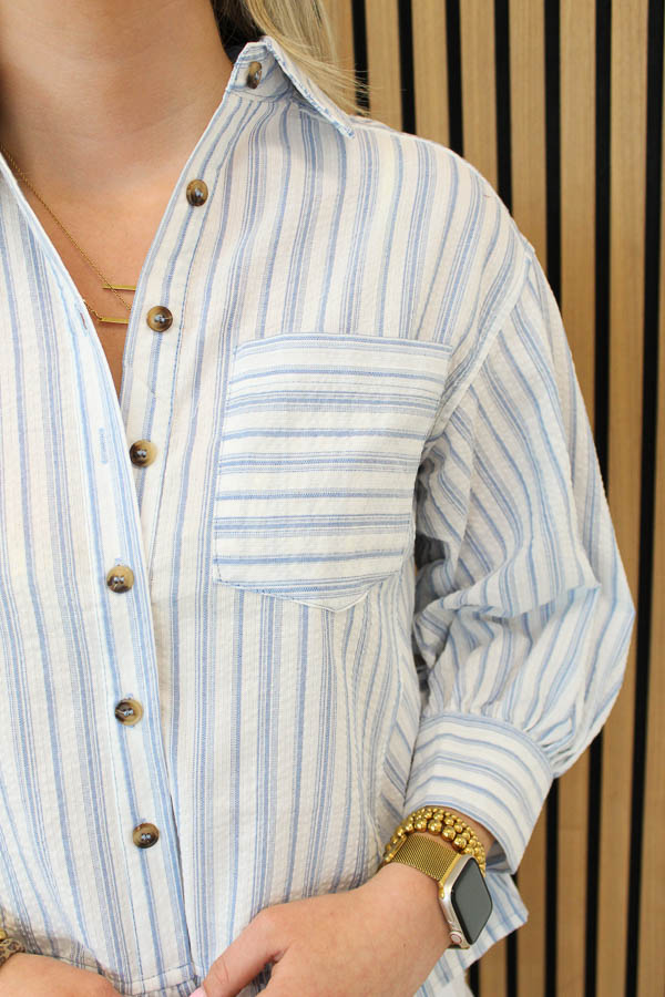 Blouse strepen blauw | Lena - Afbeelding 2