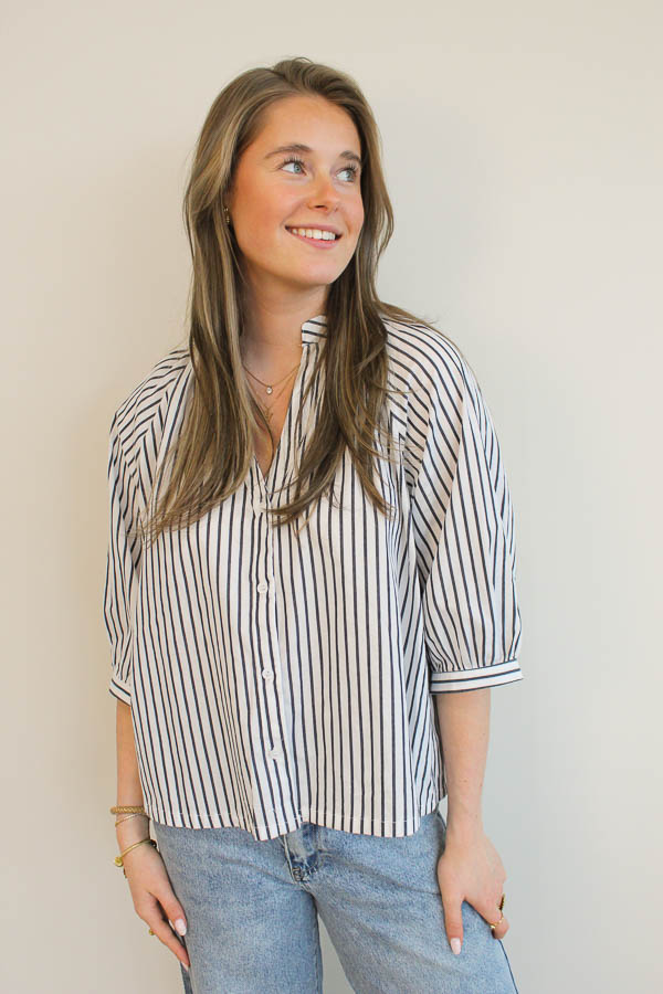 Blouse strepen wit | Wilke