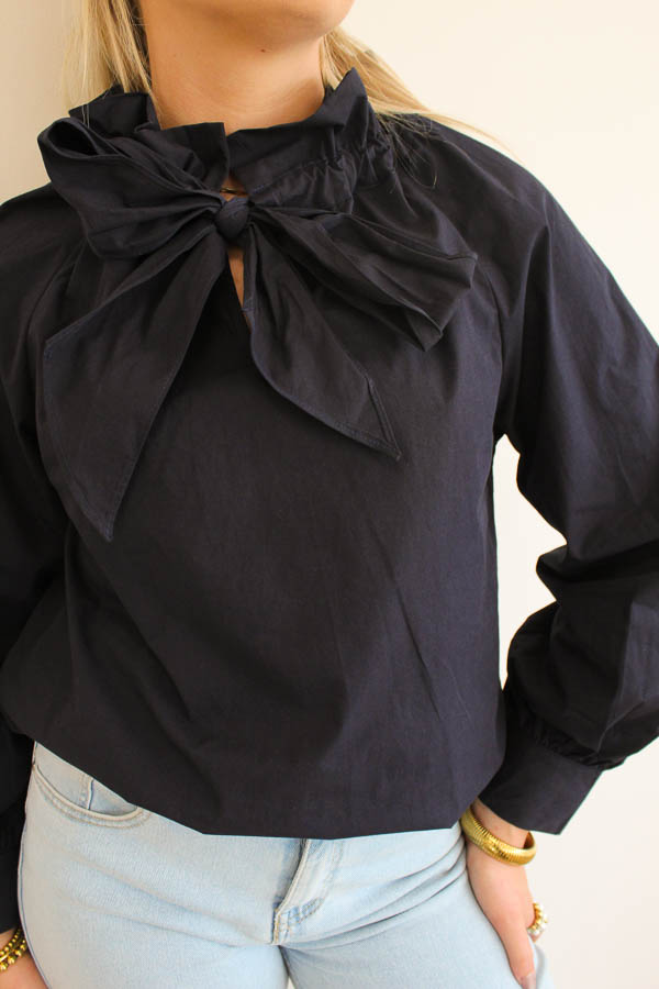 Blouse strik navy | Zhara - Afbeelding 2