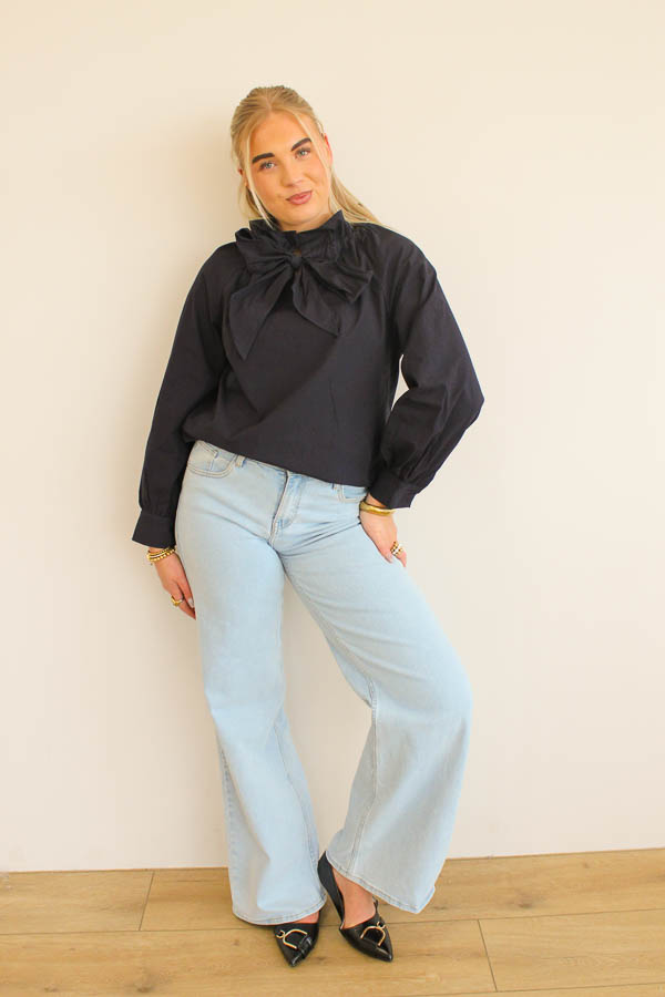 Blouse strik navy | Zhara - Afbeelding 3