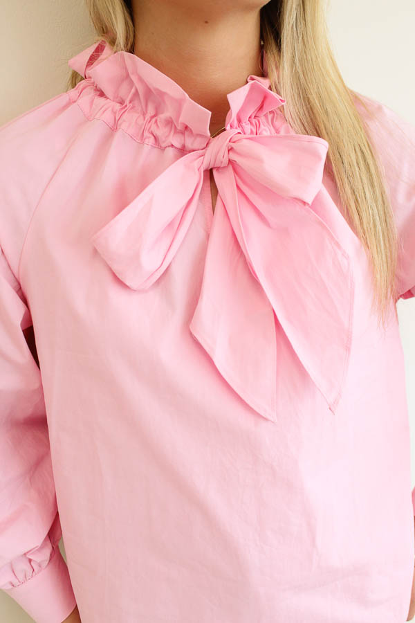 Blouse strik roze | Zhara - Afbeelding 3