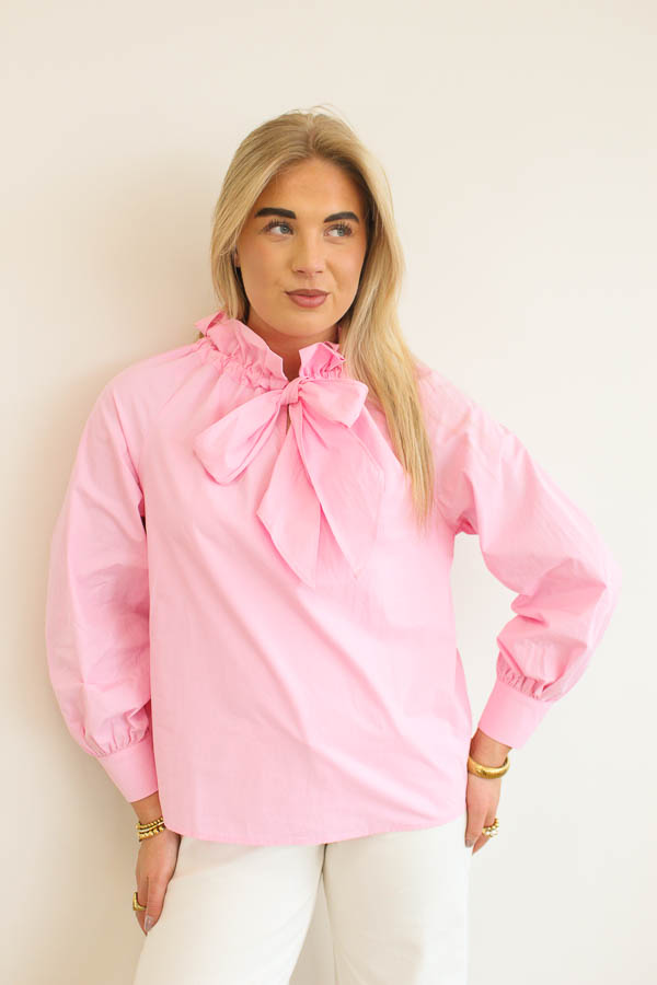 Blouse strik roze | Zhara - Afbeelding 2