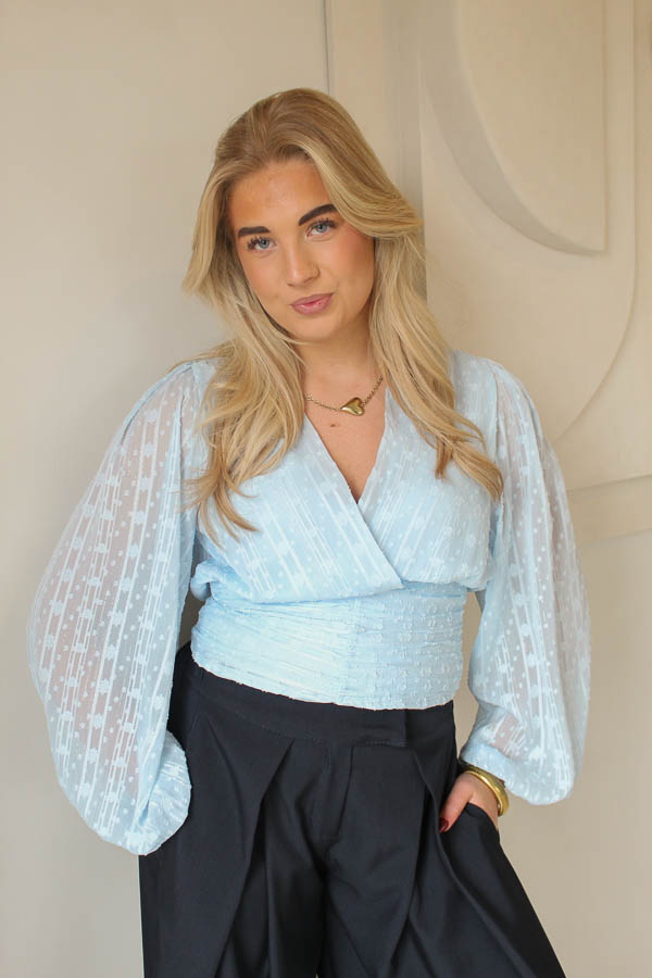 Blouse top blauw | Iris 