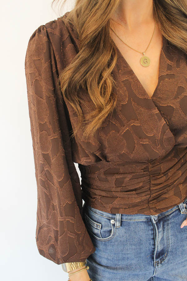 Blouse top bruin | Vera - Afbeelding 3