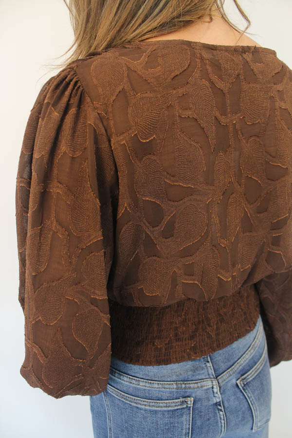 Blouse top bruin | Vera - Afbeelding 4