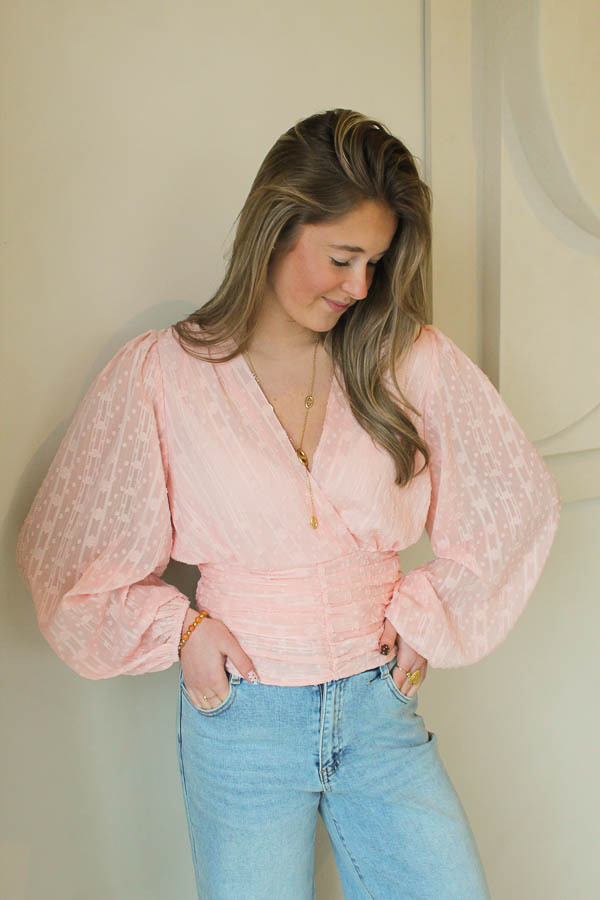 Blouse top roze | Iris 