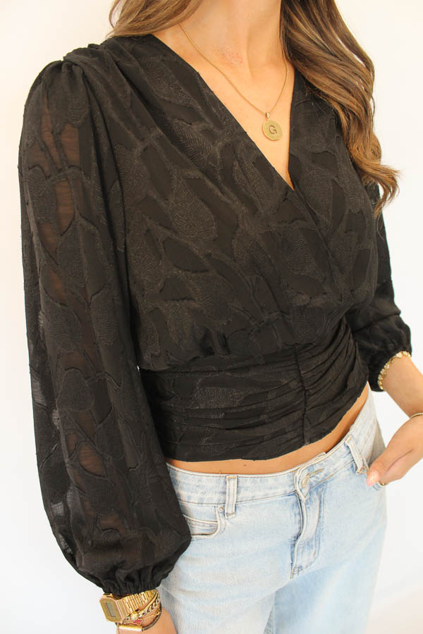 Blouse top zwart | Vera - Afbeelding 2