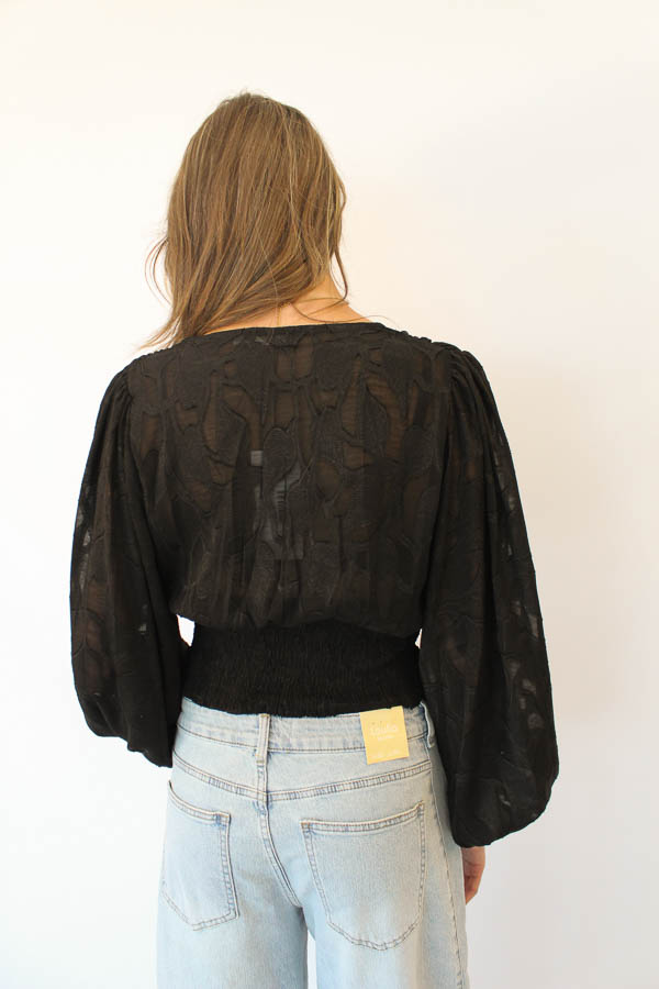 Blouse top zwart | Vera - Afbeelding 4