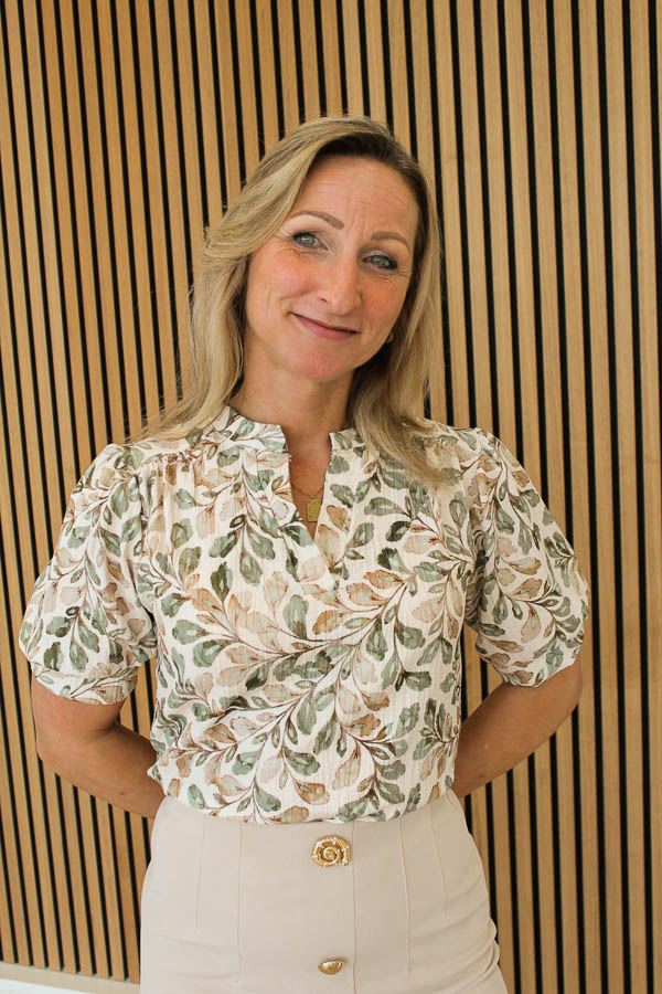  Blouse v-hals mint | Leila