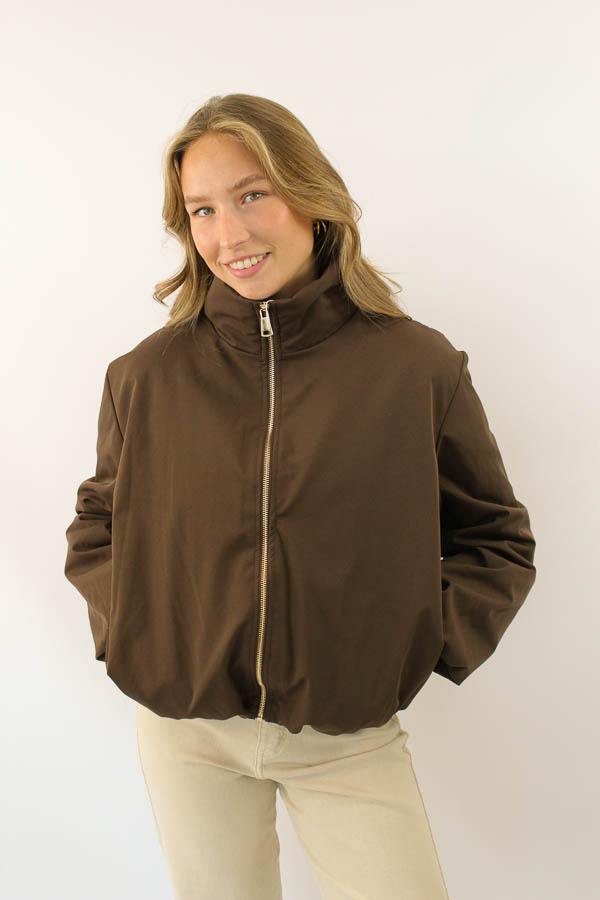 Bomber jacket bruin | Magnifique - Afbeelding 4