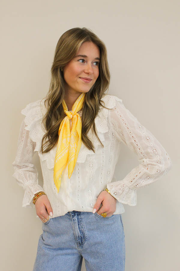 Broderie blouse wit | Emma