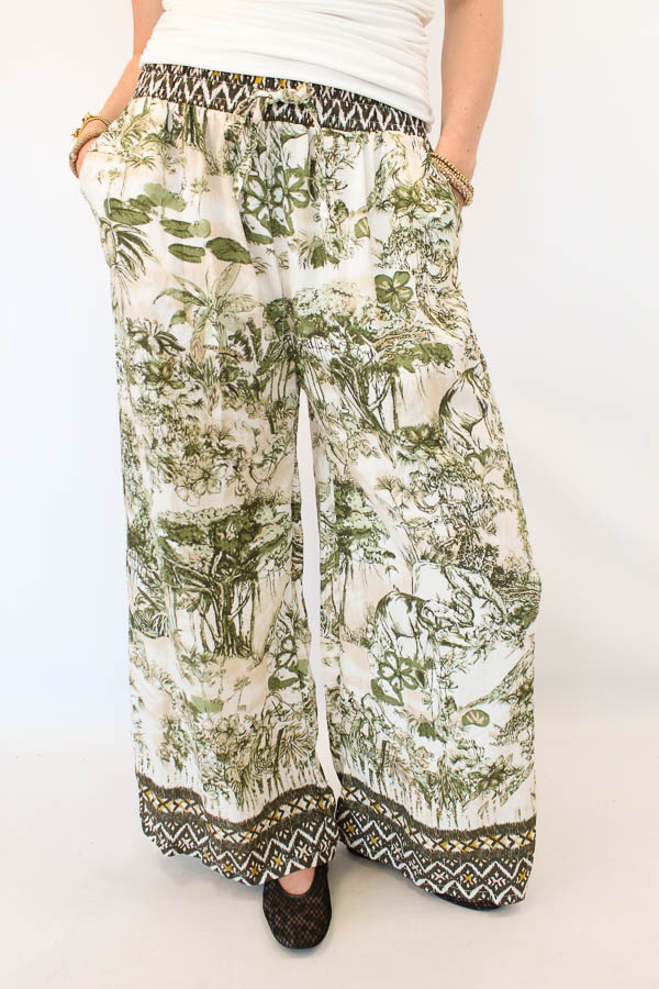 Broek met print khaki | Babet