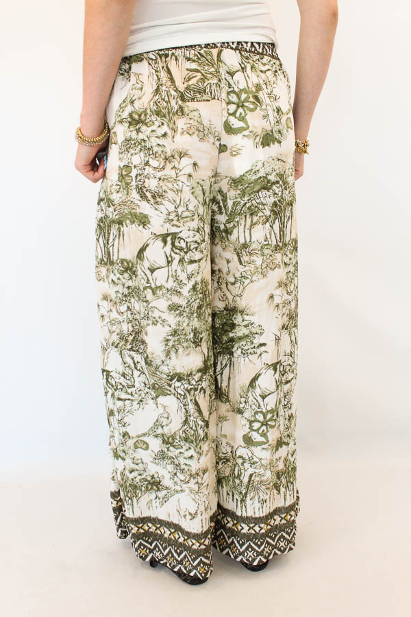 Broek met print khaki | Babet - Afbeelding 2