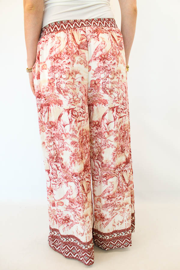 Broek met print rood | Babet - Afbeelding 3