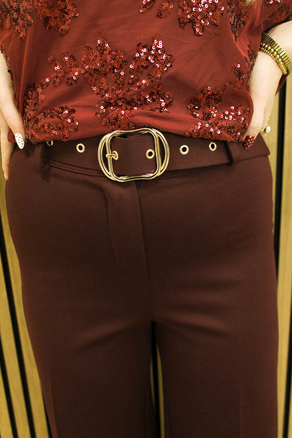 Broek met riem bordeaux | Nova - Afbeelding 5