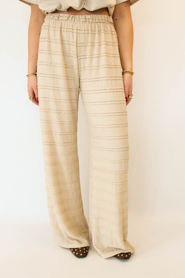  Broek met ruches beige | Faya