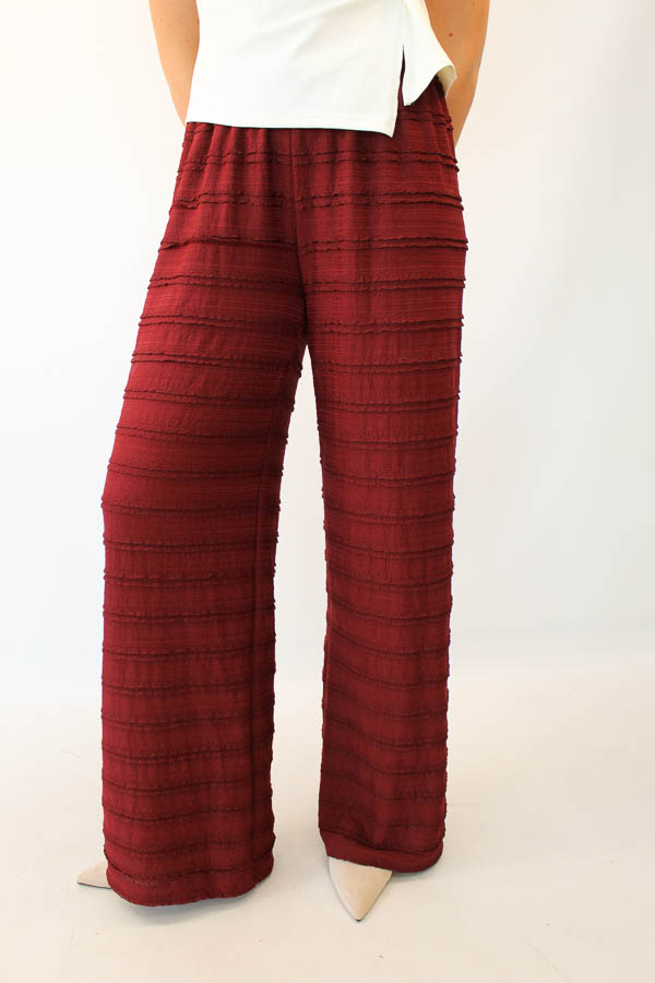 Broek met ruches bordeaux | Faya