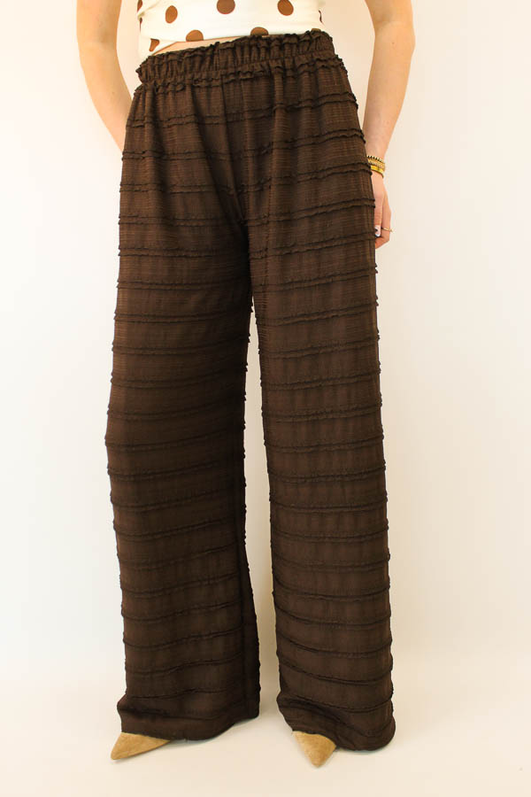 Broek met ruches bruin | Faya