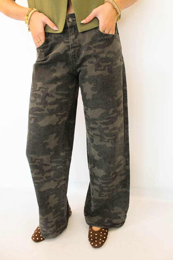 Camouflage Wide Leg Jeans | Nova