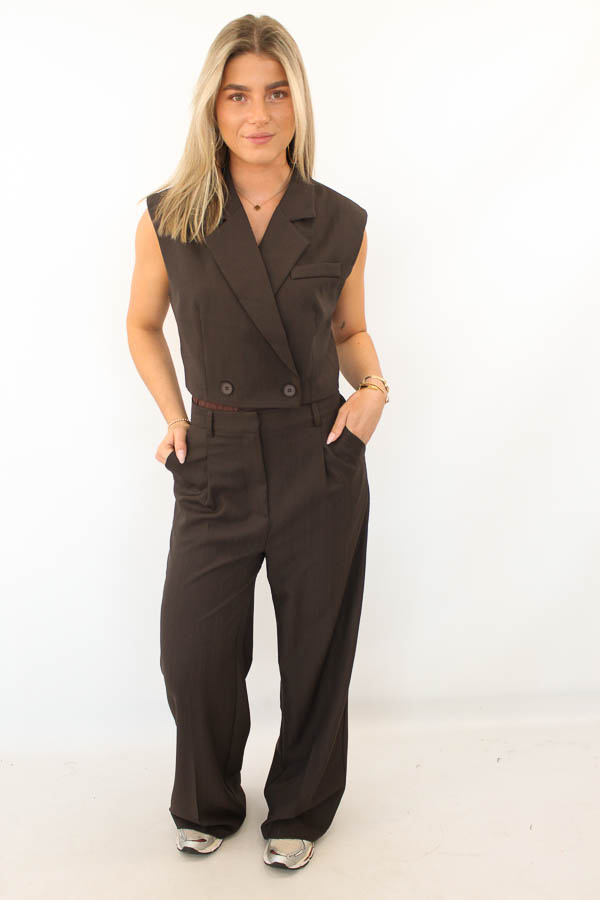 Pantalon bruin | Malou  - Afbeelding 2