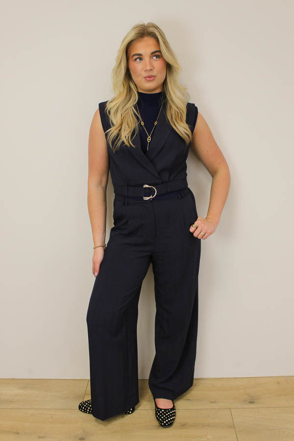 Cropped gilet navy | Ellis - Afbeelding 2