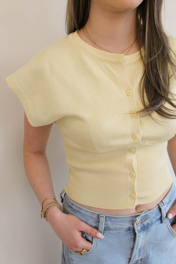 Cropped top geel | Leah - Afbeelding 2