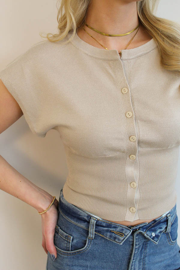 Cropped top sand | Leah - Afbeelding 2