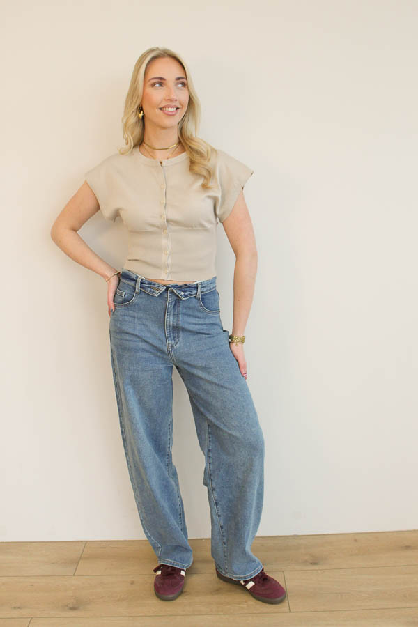 Cropped top sand | Leah - Afbeelding 3