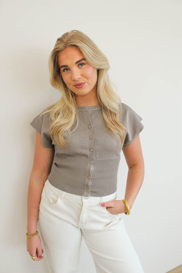 Cropped top taupe | Leah