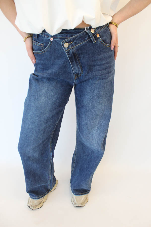 Cross-over jeans blauw | Yasmin