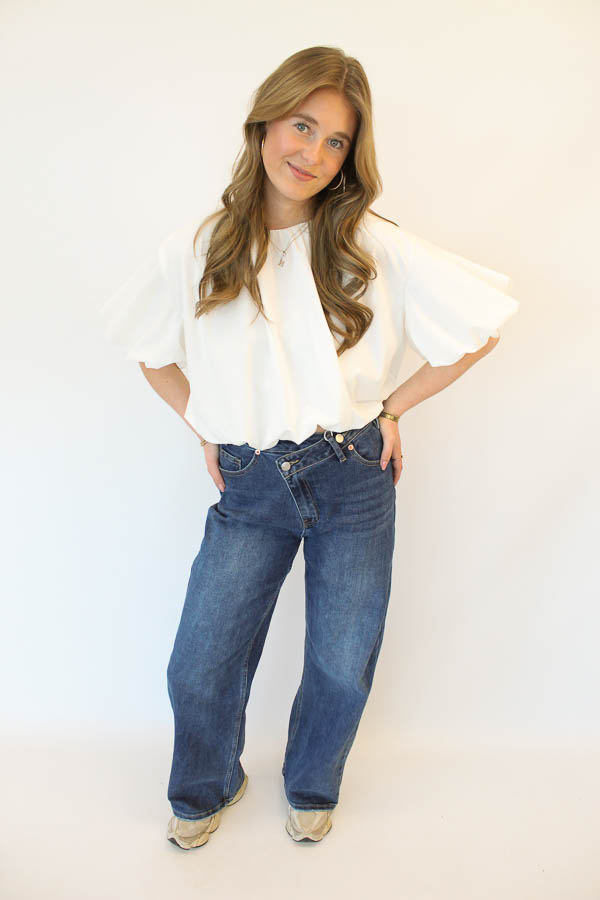 Cross-over jeans blauw | Yasmin - Afbeelding 1