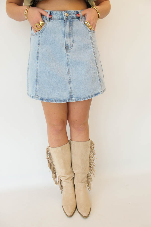 Denim a-lijn rok | Jara