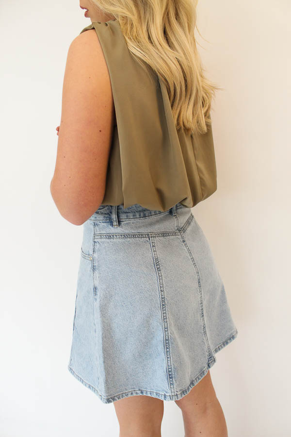 Denim a-lijn rok | Jara - Afbeelding 2