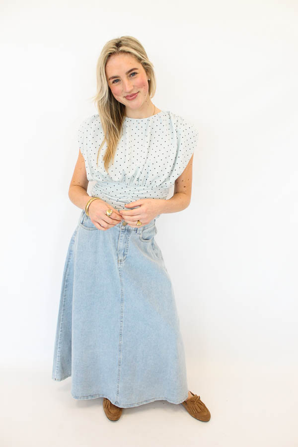 Denim a-lijn rok | Merel