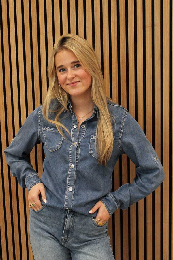 Denim blouse blauw | Henriet 
