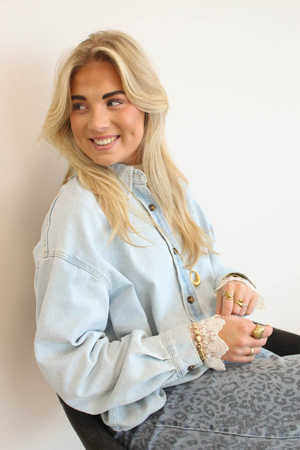 Denim blouse blauw | Lorin 