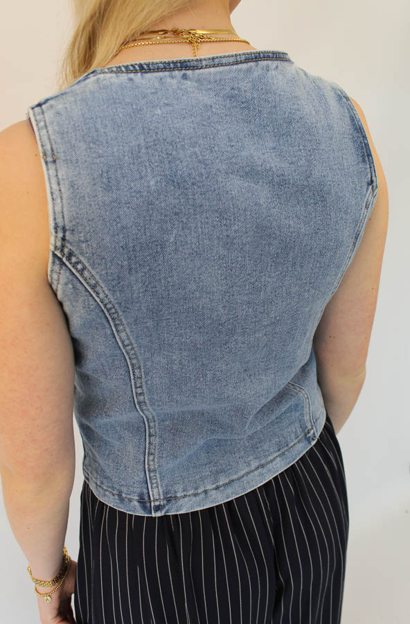 Denim gilet | Sharon - Afbeelding 3