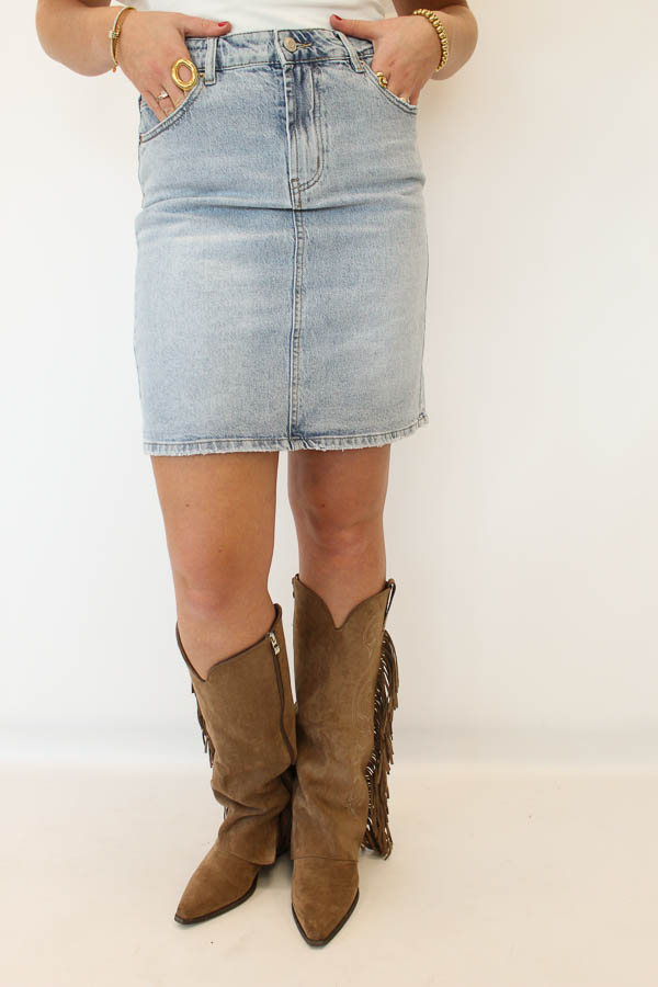 Denim rok blauw | Jola - Afbeelding 3