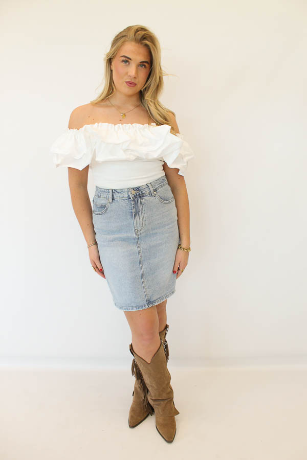 Denim rok blauw | Jola - Afbeelding 2