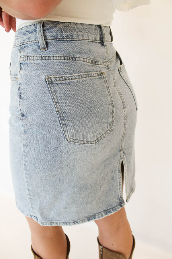 Denim rok blauw | Jola - Afbeelding 4